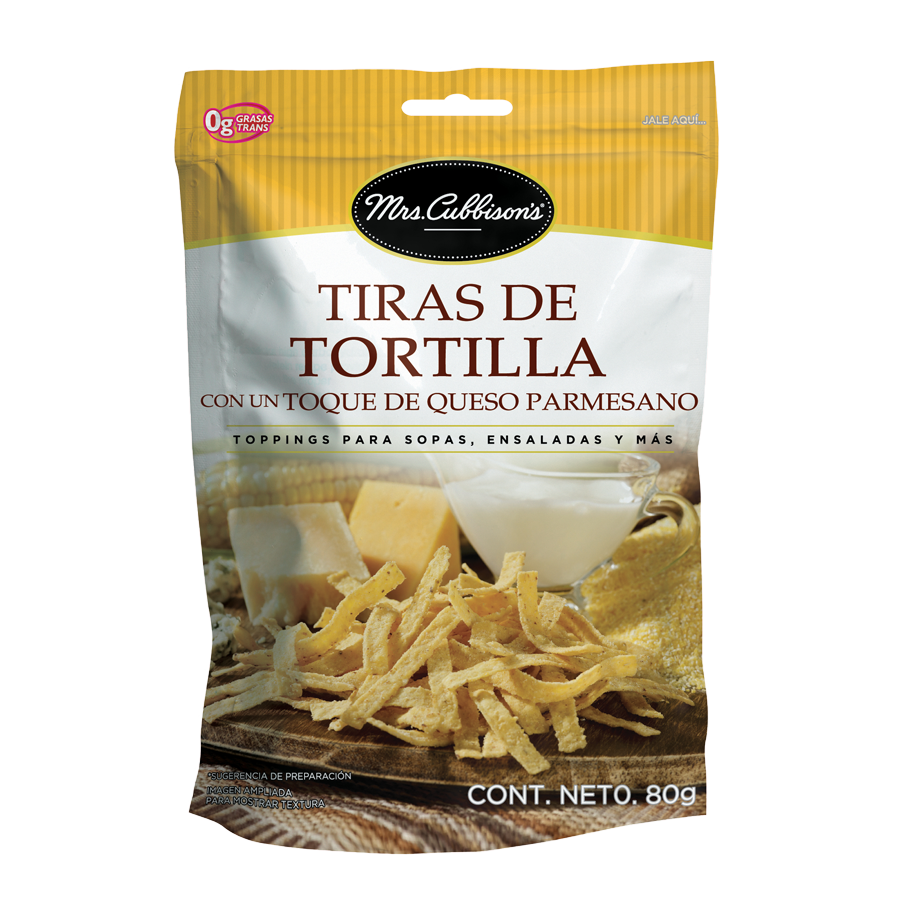 tiras de tortilla con un toque de queso parmesano Sugar Foods De Mexico