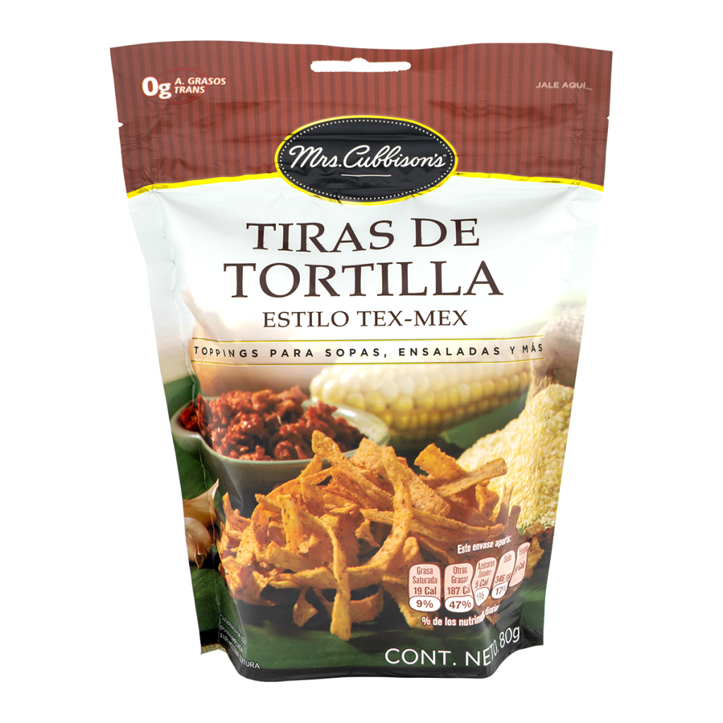 tiras de tortilla estilo texmex Sugar Foods De Mexico